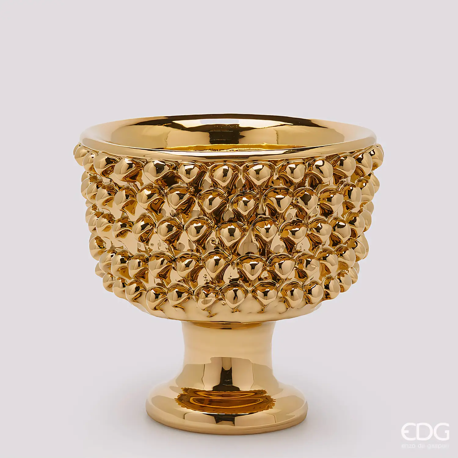 EDG Vaso Fenice Pigna Oro con Piede H24,5 D28 cm - addobbi casa