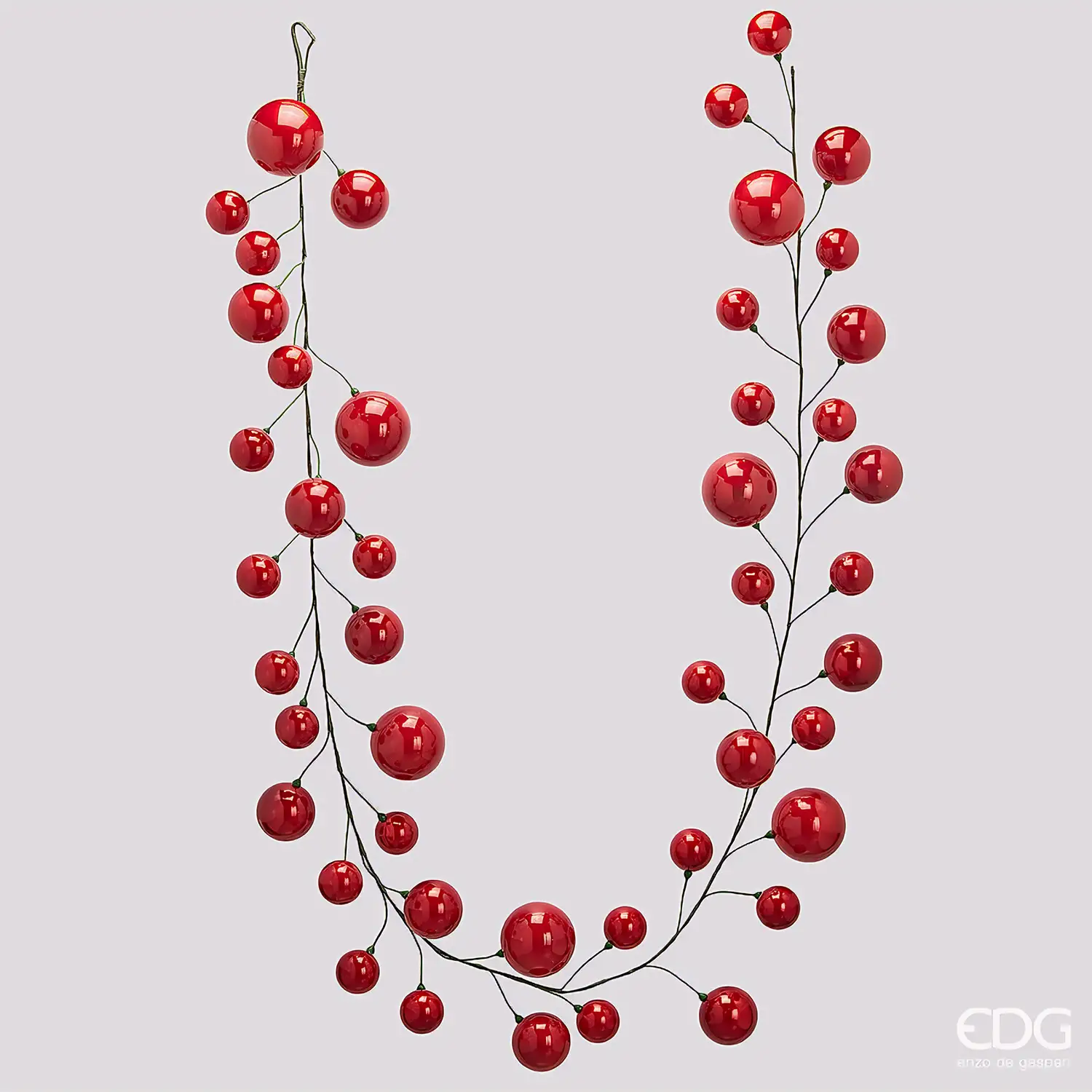 Festone Pallemix EDG 47 Palline Rosse L 280 cm - addobbi albero