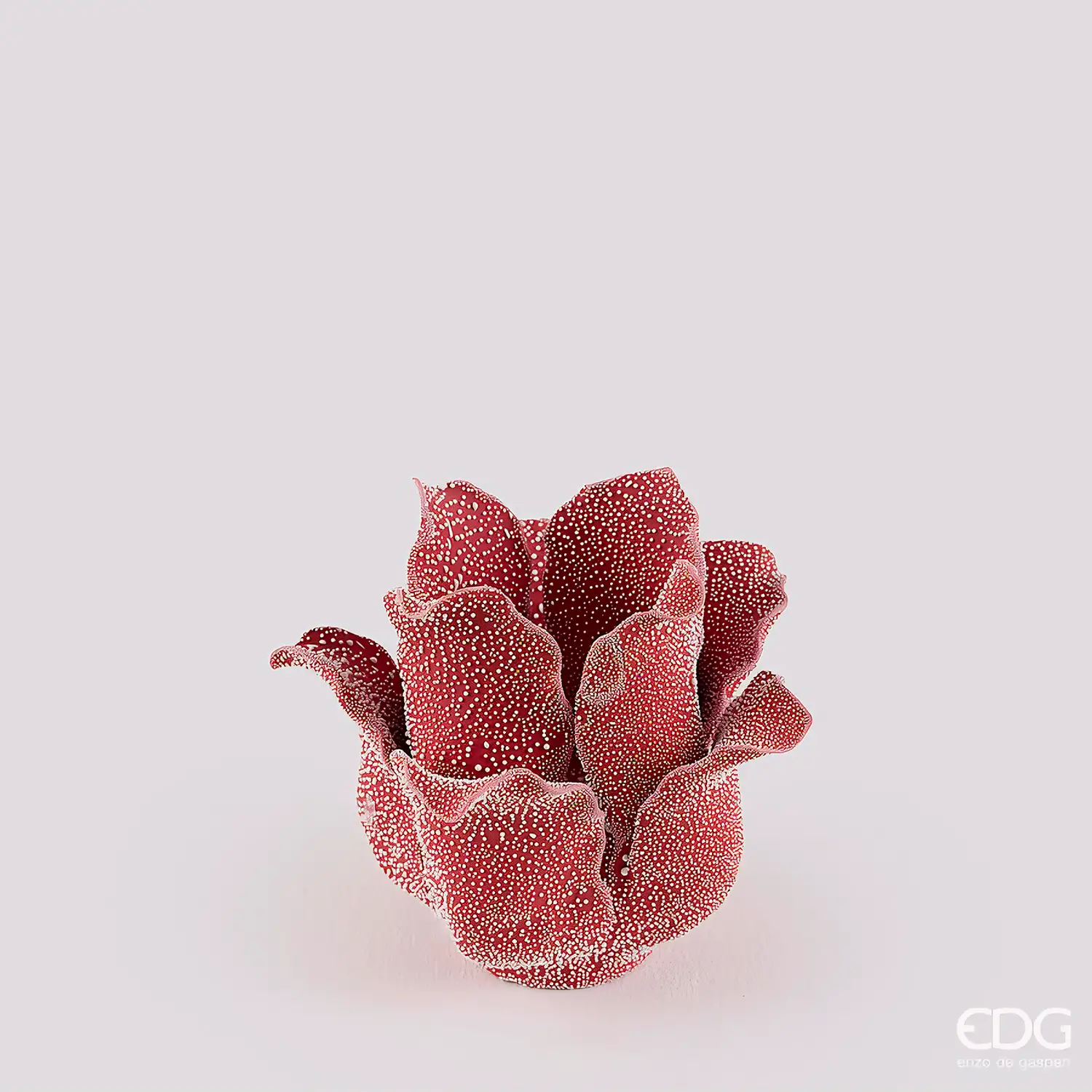 Portacandela Fiore Sugar EDG Rosso H 12 cm - addobbi casa