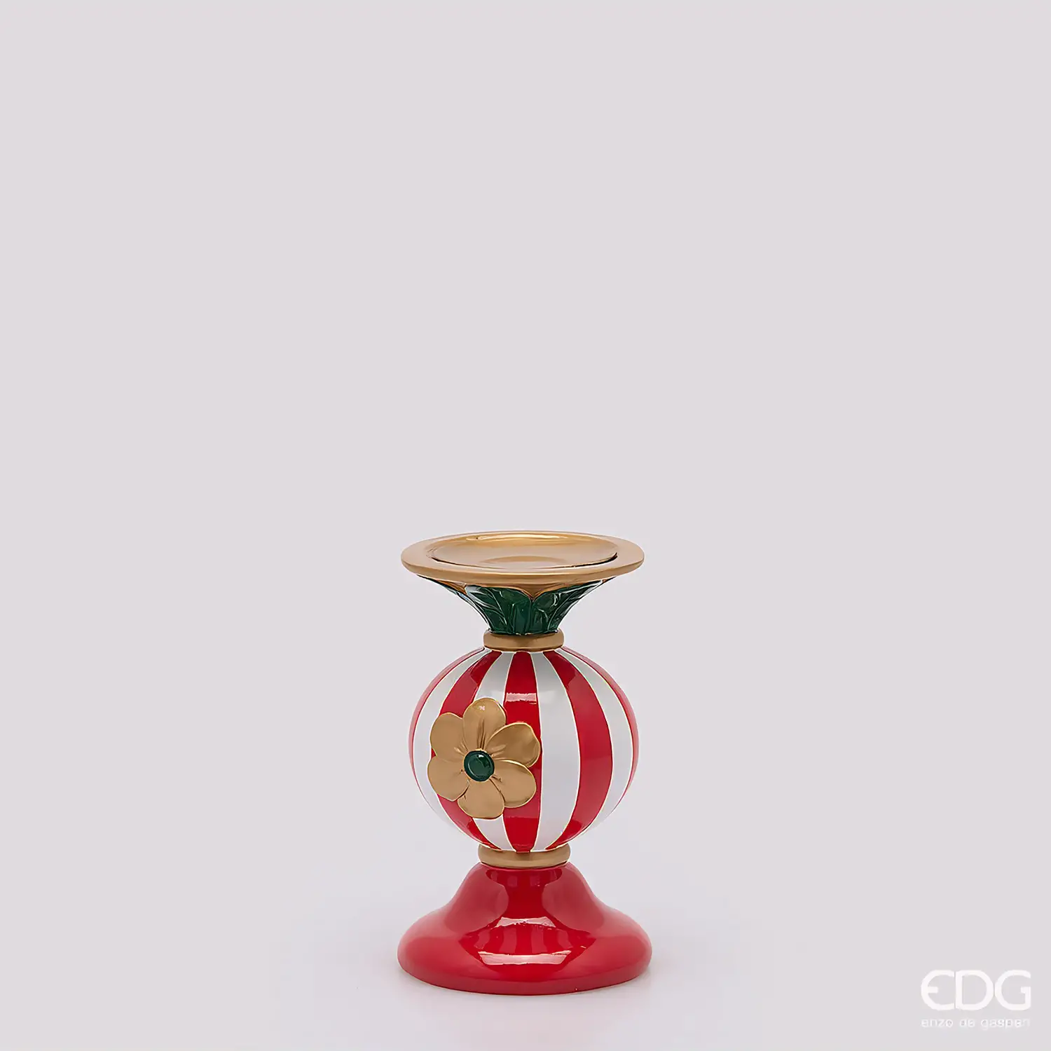 Portacandela Sfera EDG Rosso e Verde H 18 cm - addobbi casa