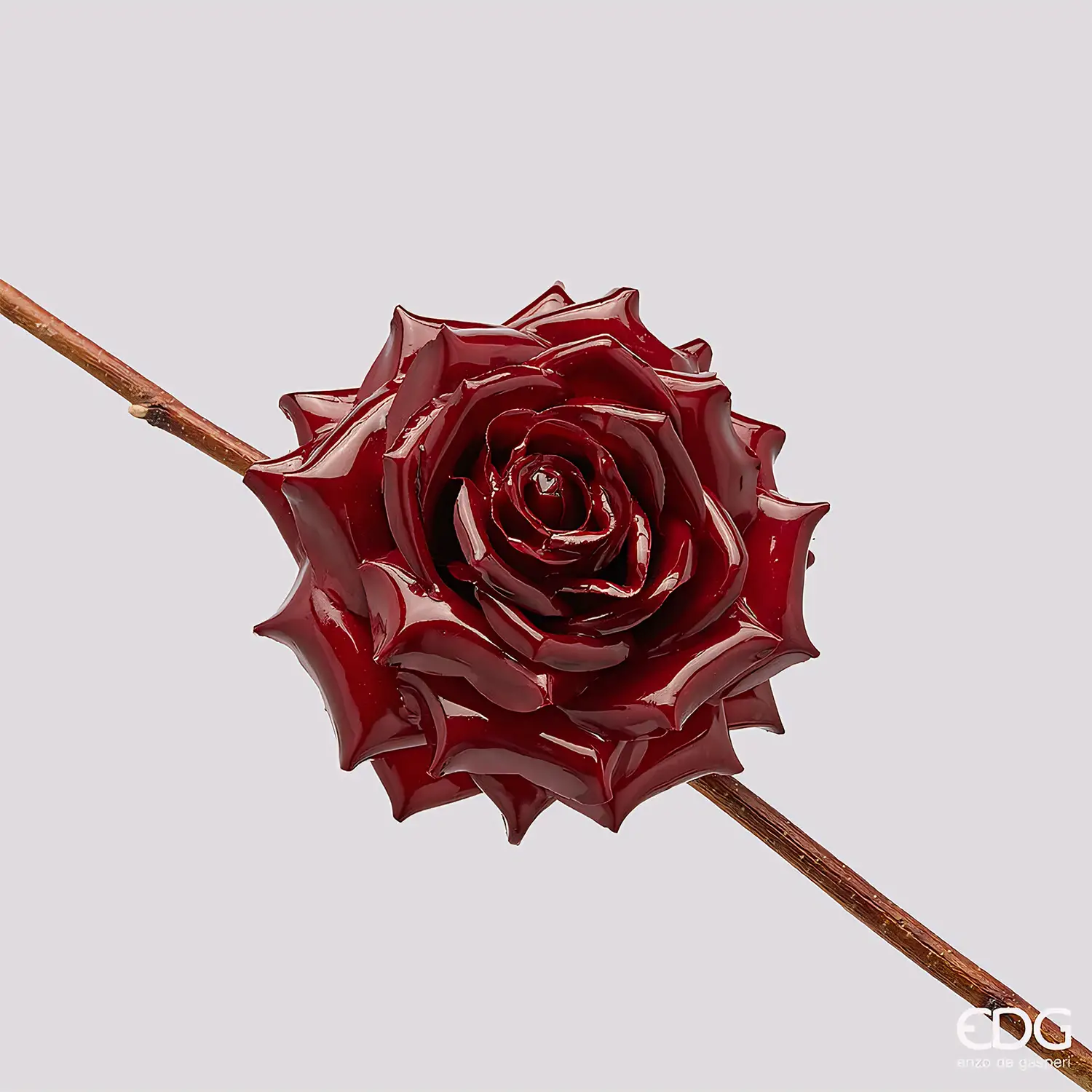 EDG Rosa Glossy Clip Burgundy Decorazione Natale - fiori e ghirlande