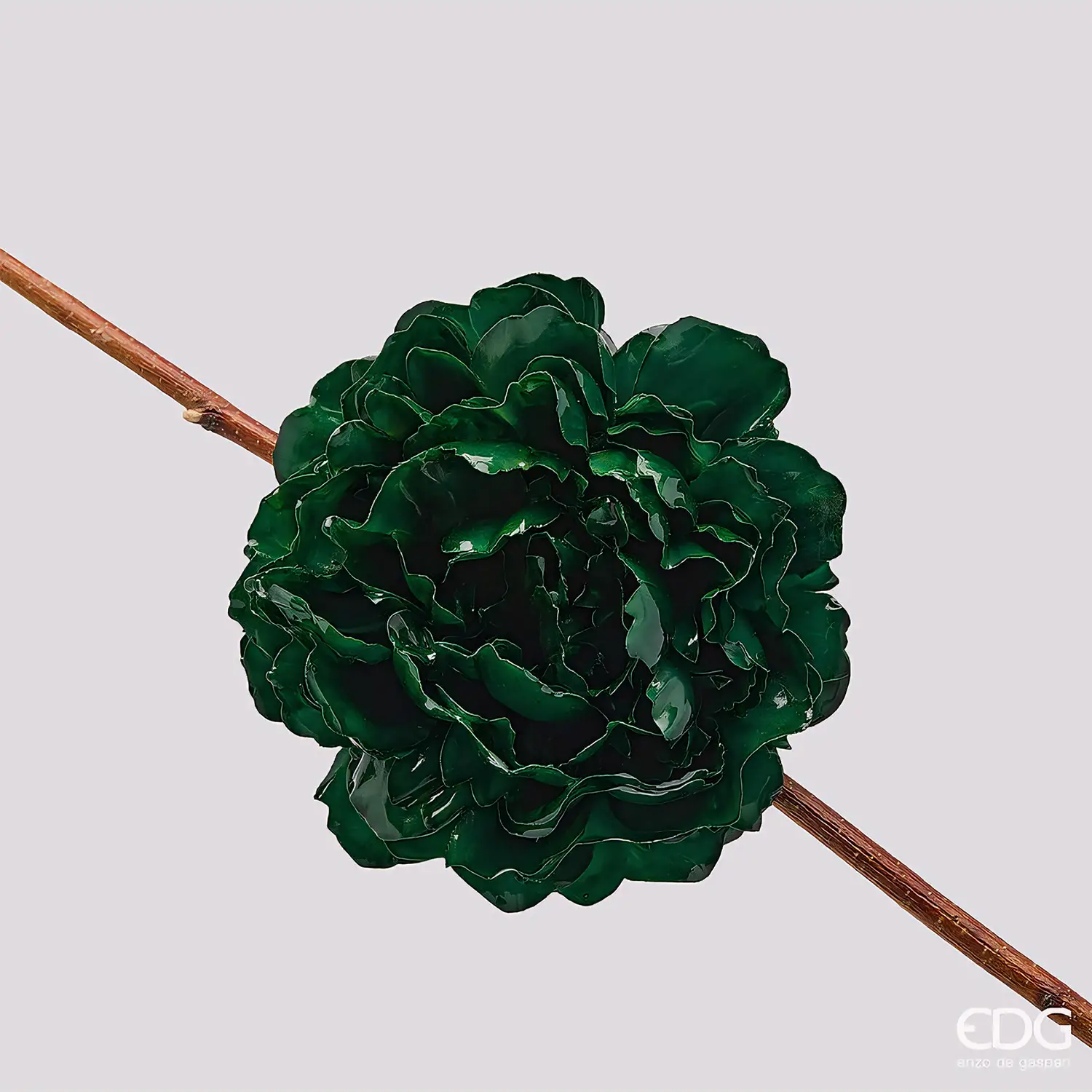 EDG Peonia Glossy Clip Verde D17 cm Natale - fiori e ghirlande
