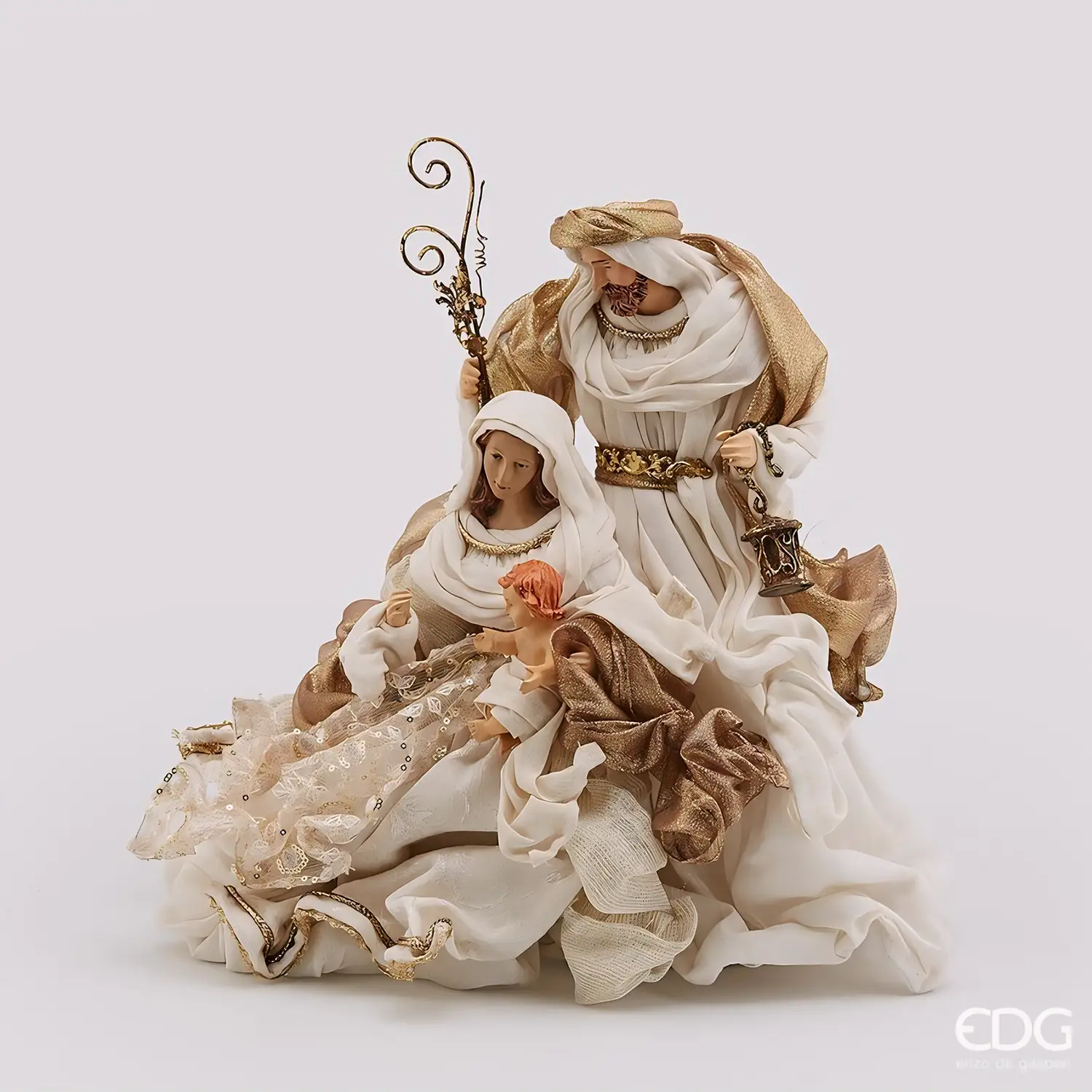 EDG Natività King con Lanterna H36 cm Avorio Oro - presepi