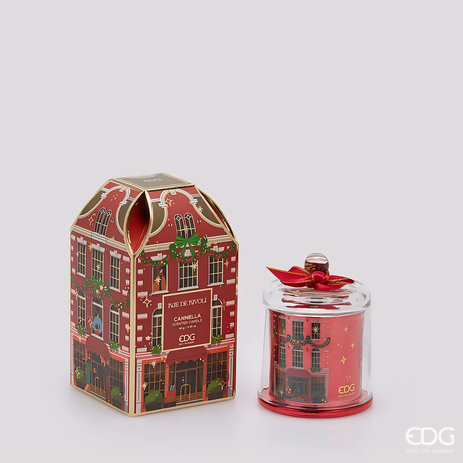 EDG Candela Rue de Rivoli Cinnamon H12 cm Rossa - addobbi casa
