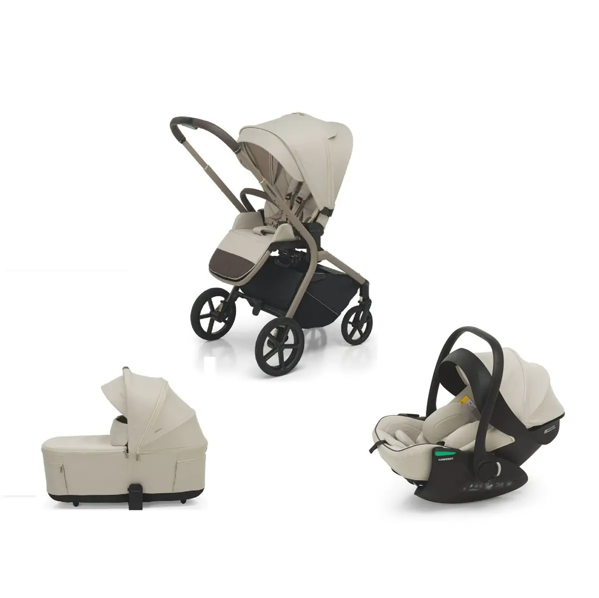 Foppapedretti Trio Snap Cream con seggiolino auto Reclinabile - trio e modulari