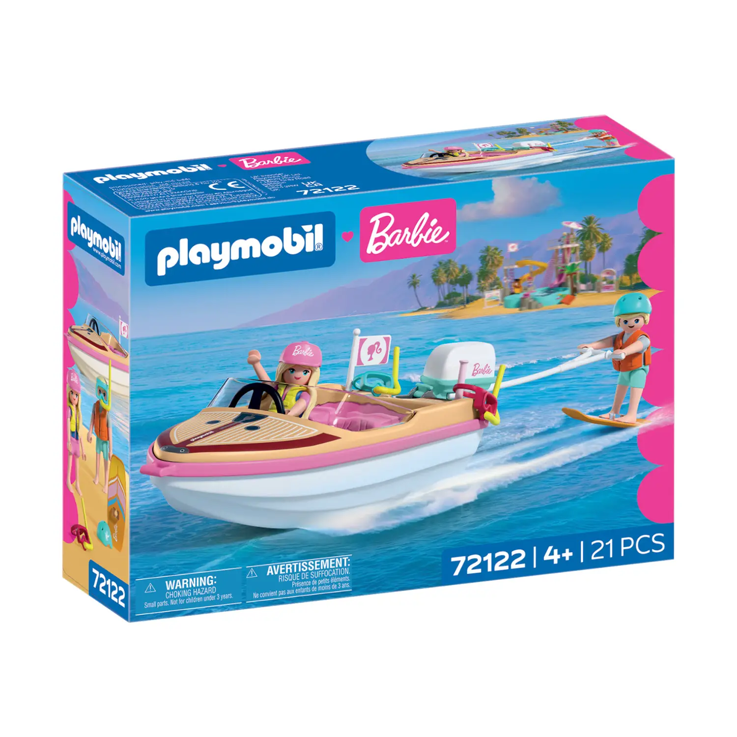 Playmobil 72122 x Barbie Barca dell'Avventura con Barbie, Ken e Wakeboard - playmobil