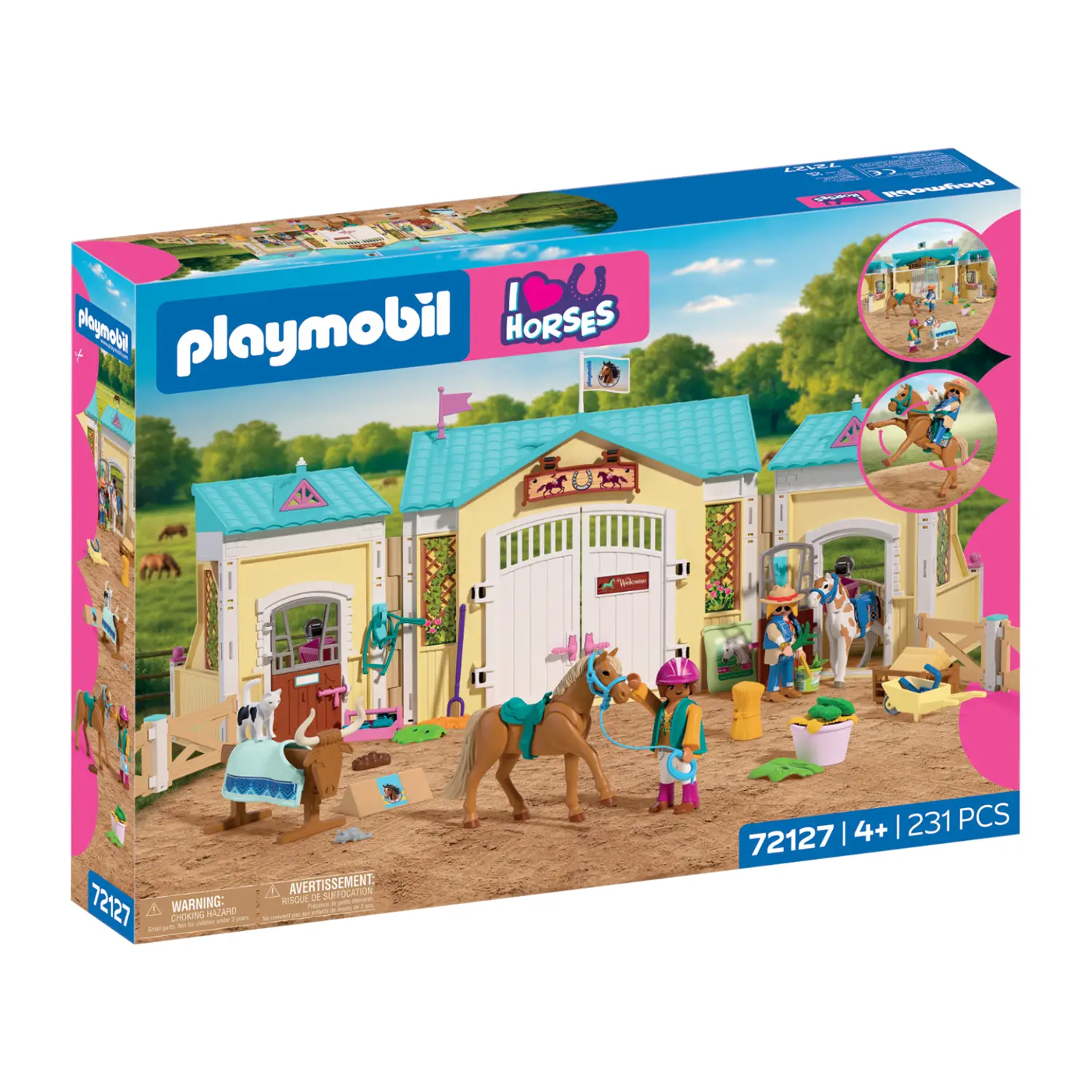 Playmobil 72127 Grande Maneggio con 2 Cavalli, 2 Cavalieri e Accessori - playmobil