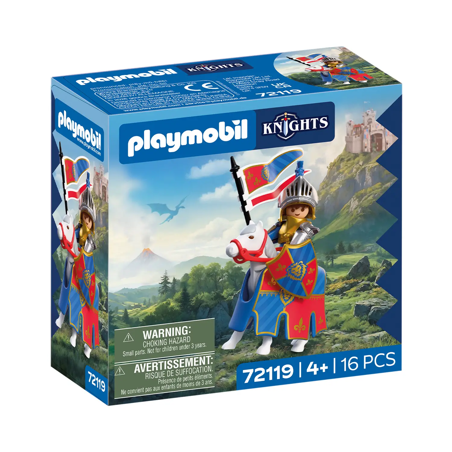 Playmobil 72119 Comandante dei Cavalieri del Leone con Cavallo e Armatura - playmobil