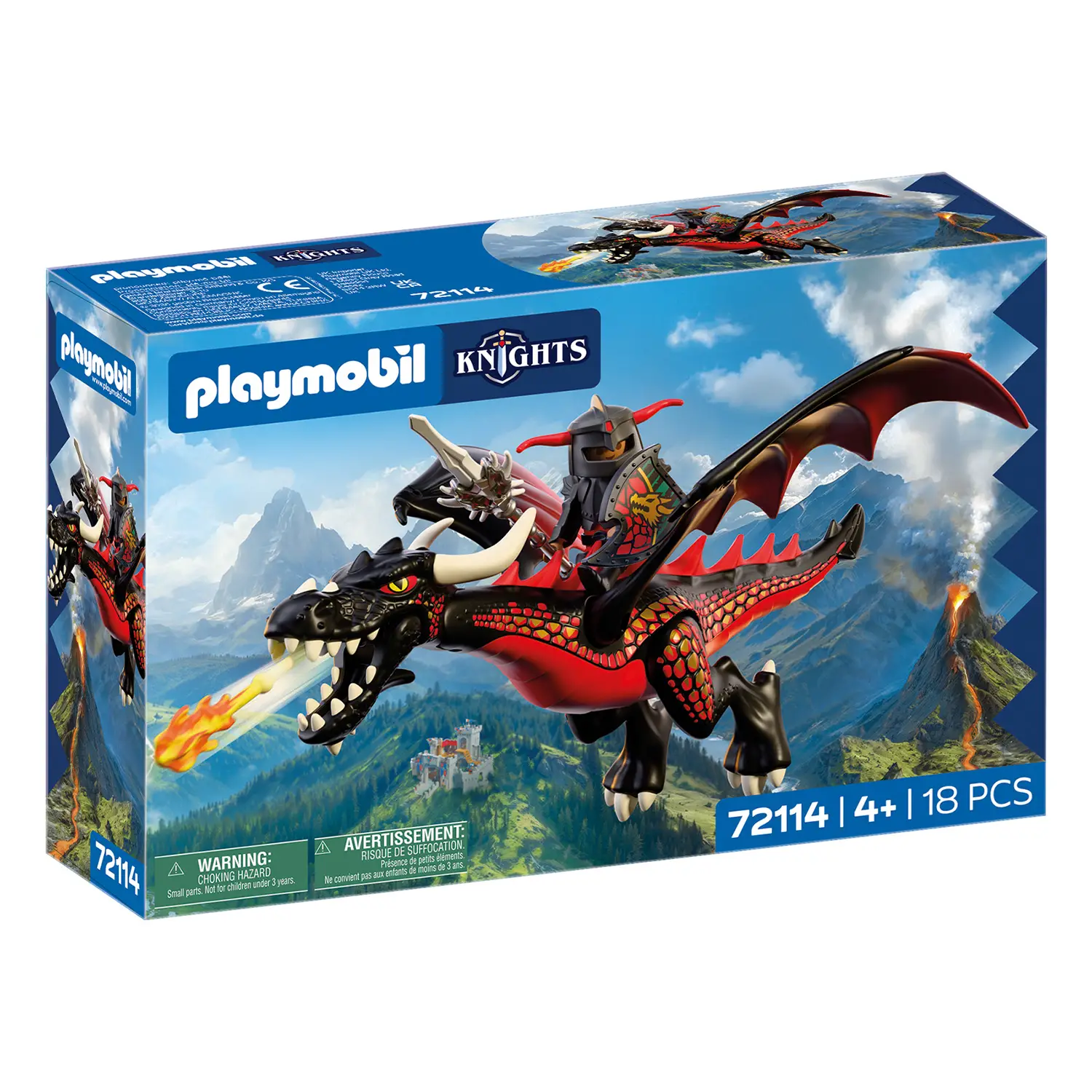 Playmobil 72114 Drago Nero con Cavaliere del Drago e Accessori - playmobil