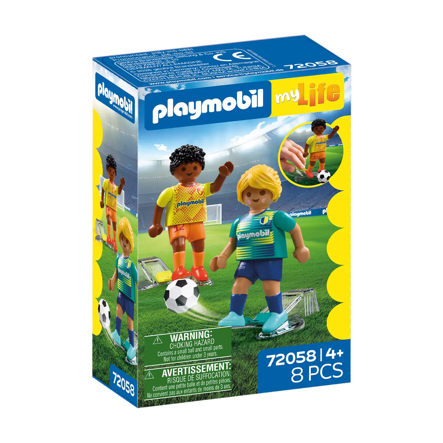 Playmobil 72058 Calciatori con 2 Giocatori, Pallone e Maglie Personalizzabili - playmobil