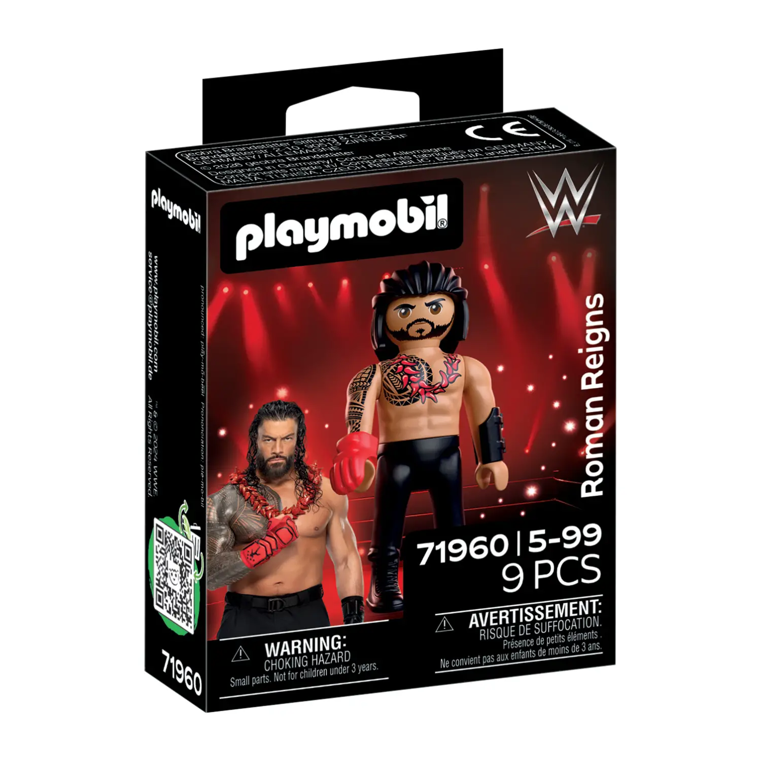 Playmobil 71960 WWE Roman Reigns con Accessori Rimovibili e Supporto - playmobil