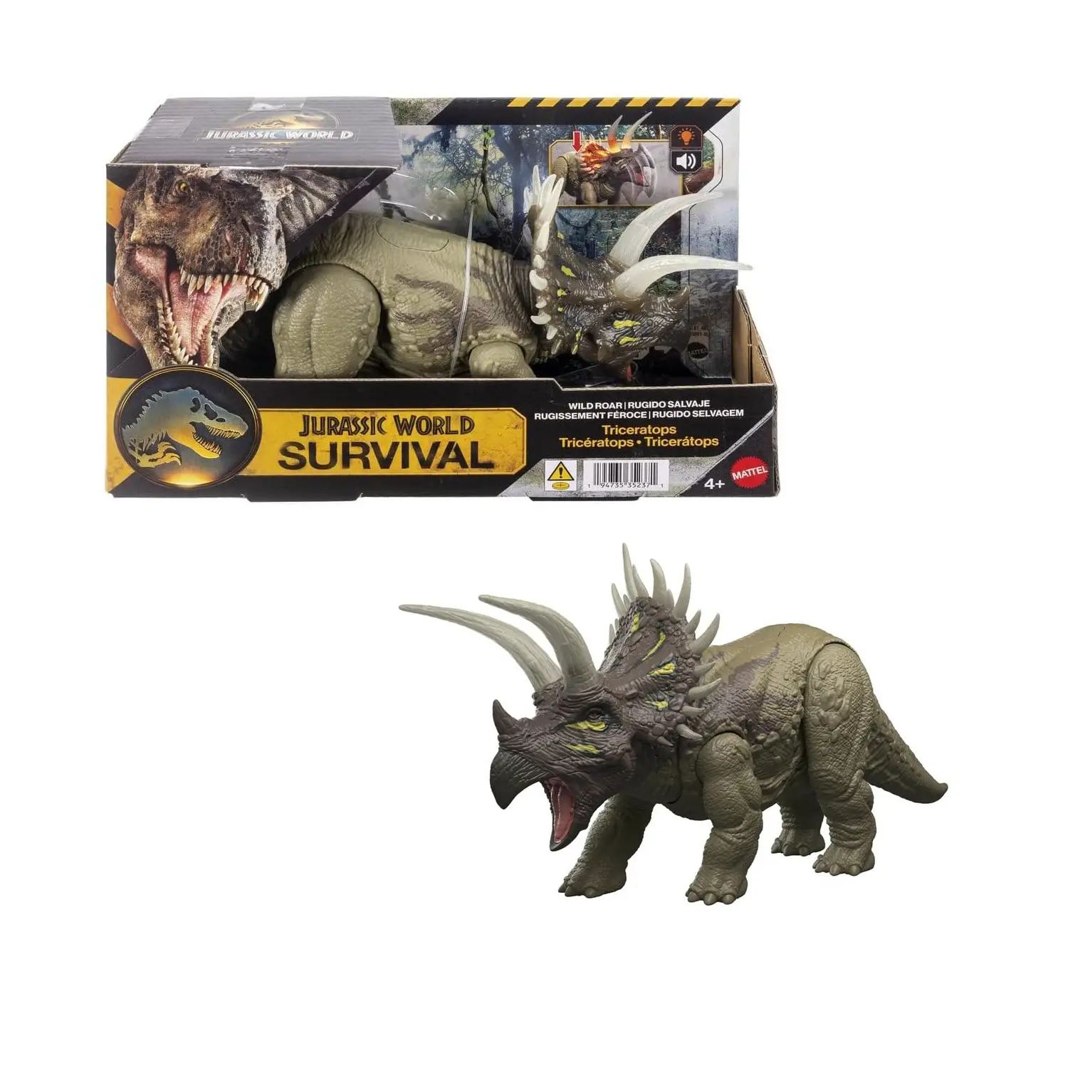 Jurassic World Survival Ruggito Selvaggio Triceratops JKL81 - action figures ed accessori