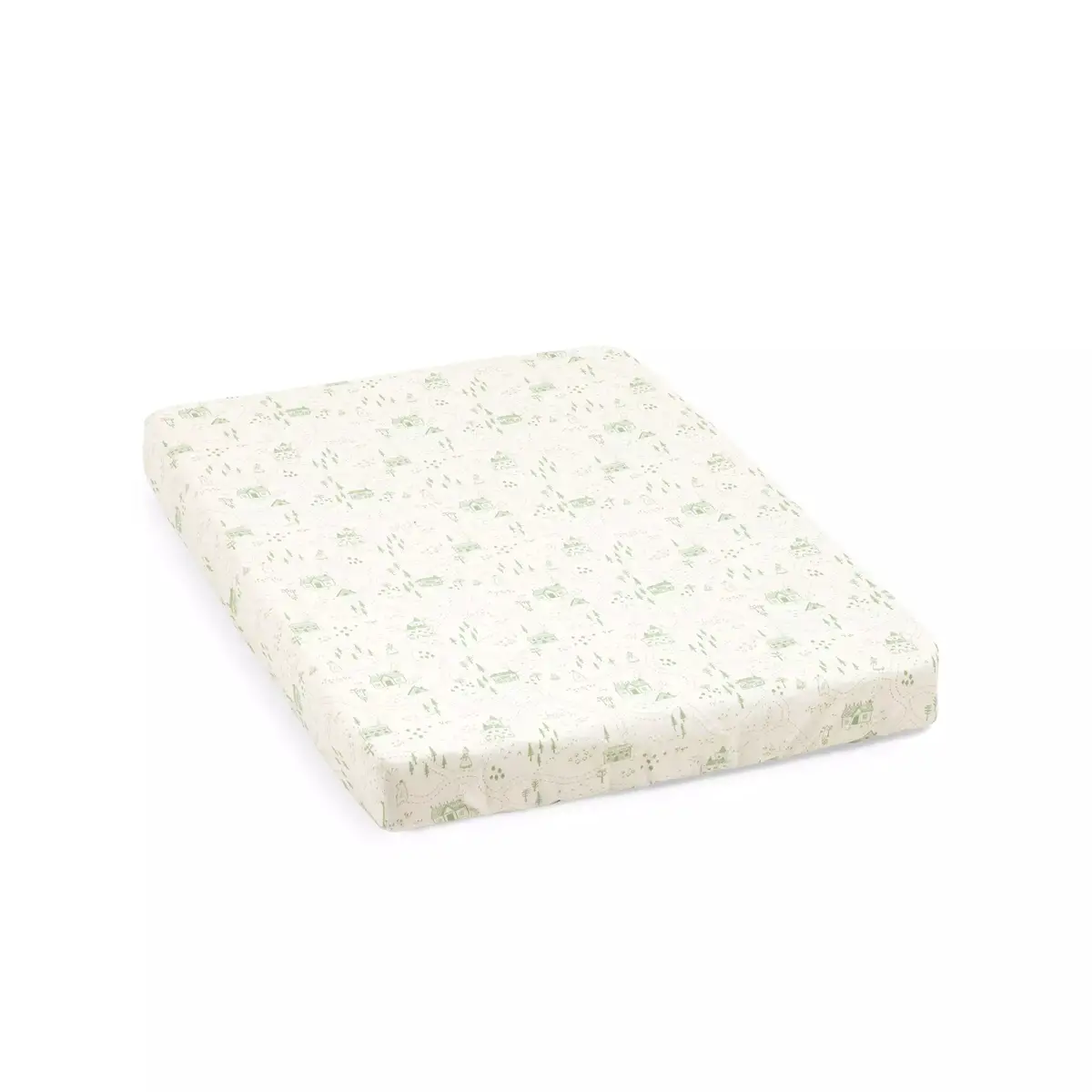 Stokke Lenzuolo con Angoli per Culla Nighti 60x80 Sage Green Map - lenzuolini