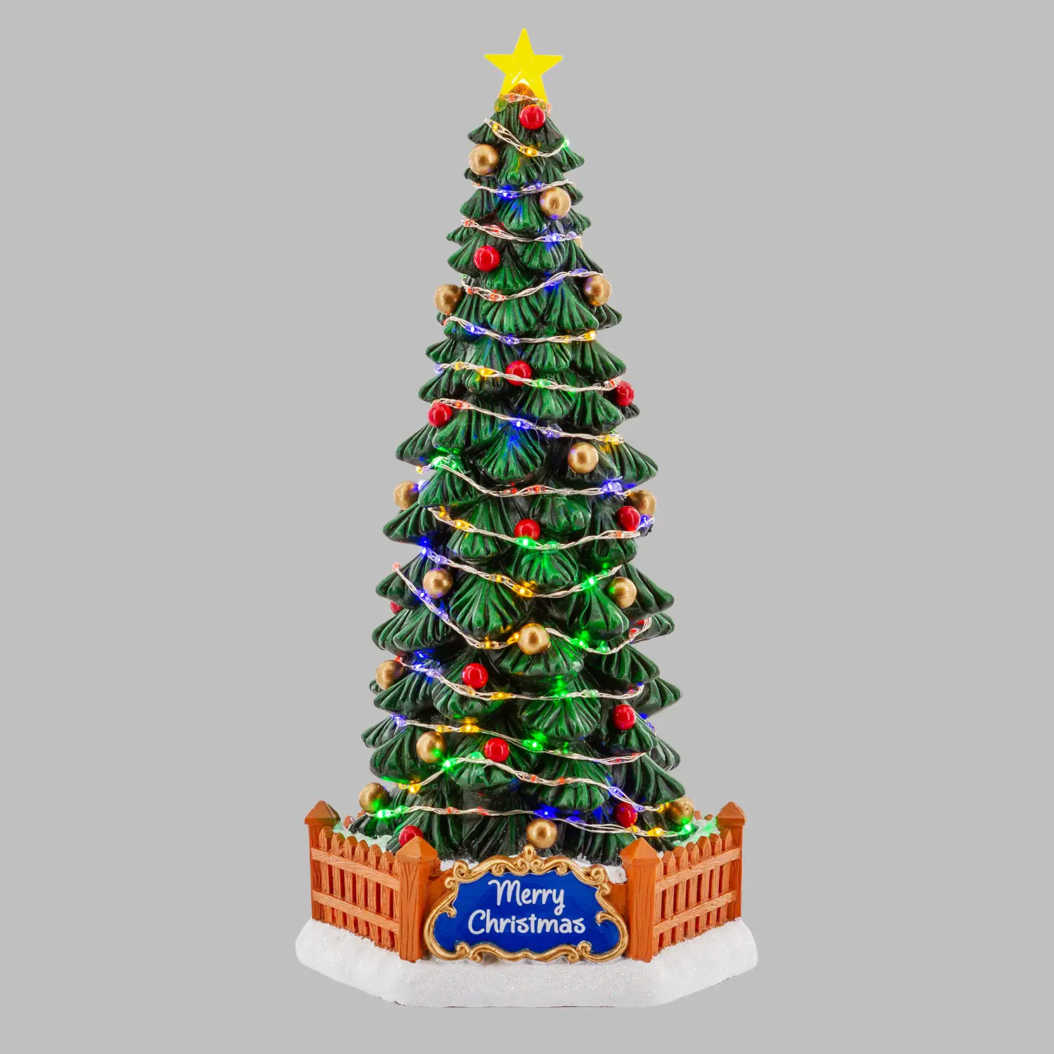 Albero di Natale per Villaggio Natalizio con Luci LED e Musica H30 cm - addobbi casa
