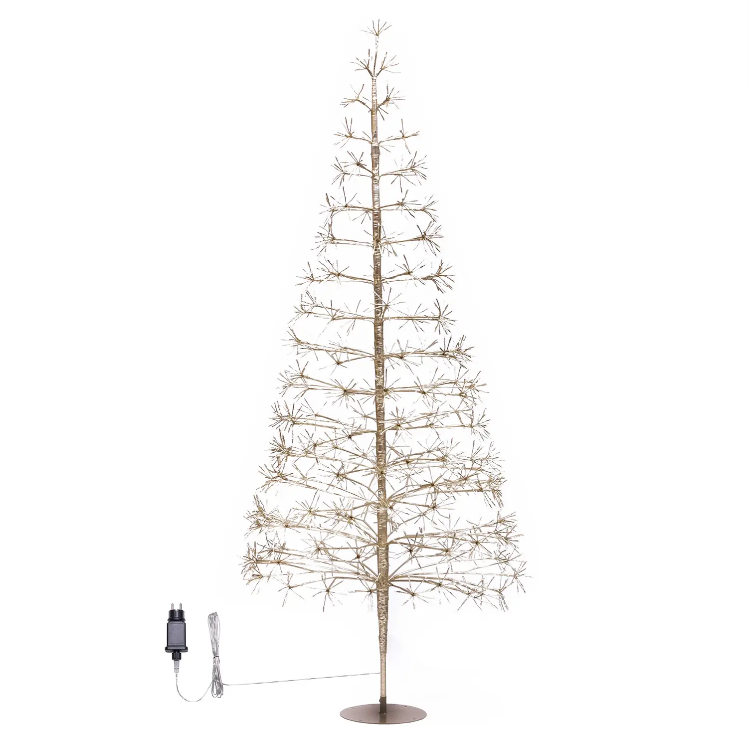Albero di Natale Conico Champagne 240 cm con 1550 LED Bianco Caldo - alberi led di design