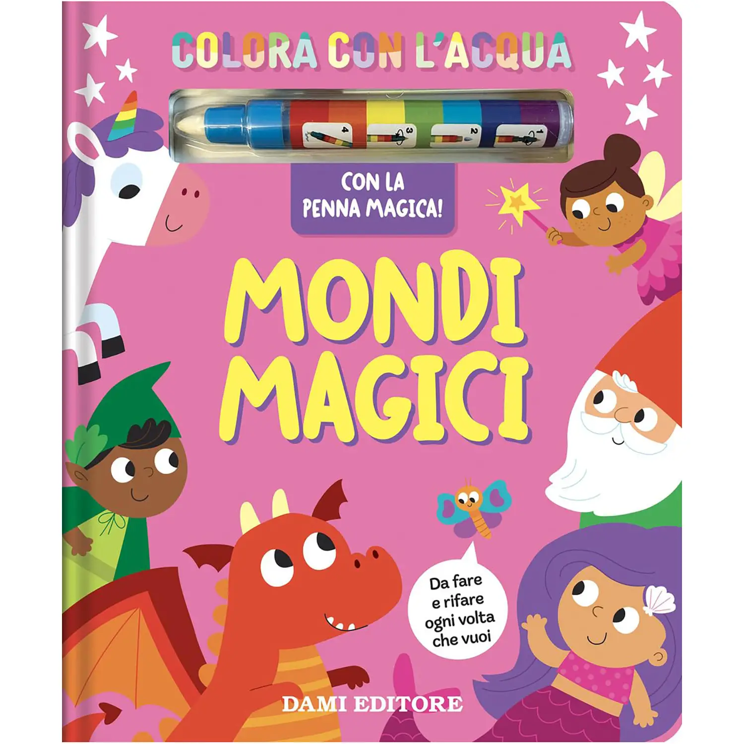 Libro Colora Con Pennarello Ad Acqua - Mondi Magici - Prima biblioteca