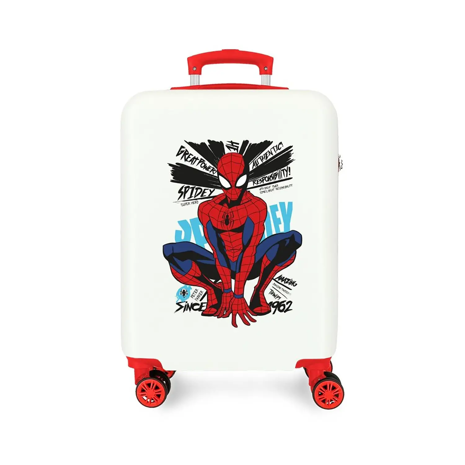 Trolley ABS 55 cm 4 ruote Spider-Man Amazing Bianco-Rosso Marvel - valige e borse da viaggio