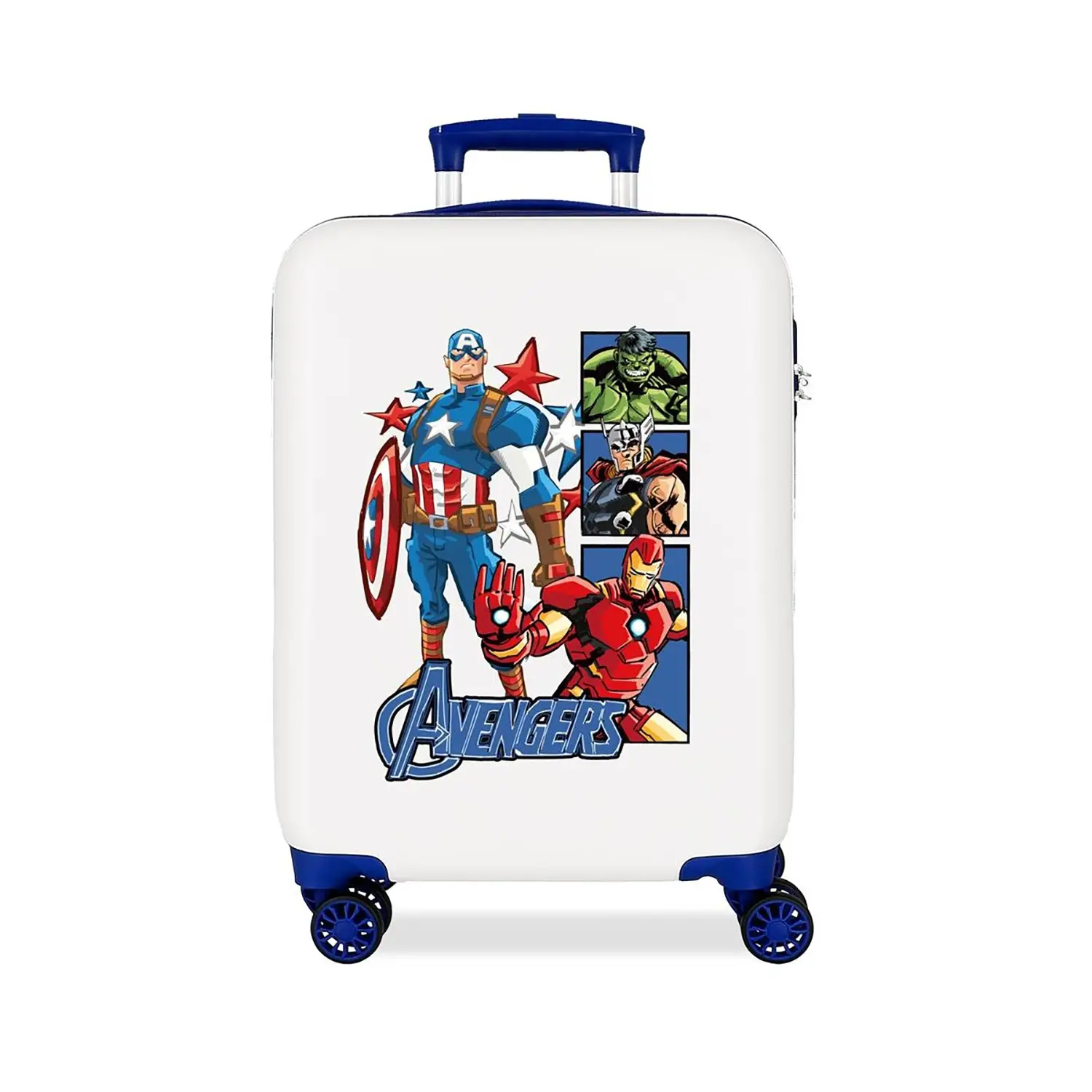 Trolley ABS 55 cm 4 ruote Avengers Bianco-Blu Marvel - valige e borse da viaggio