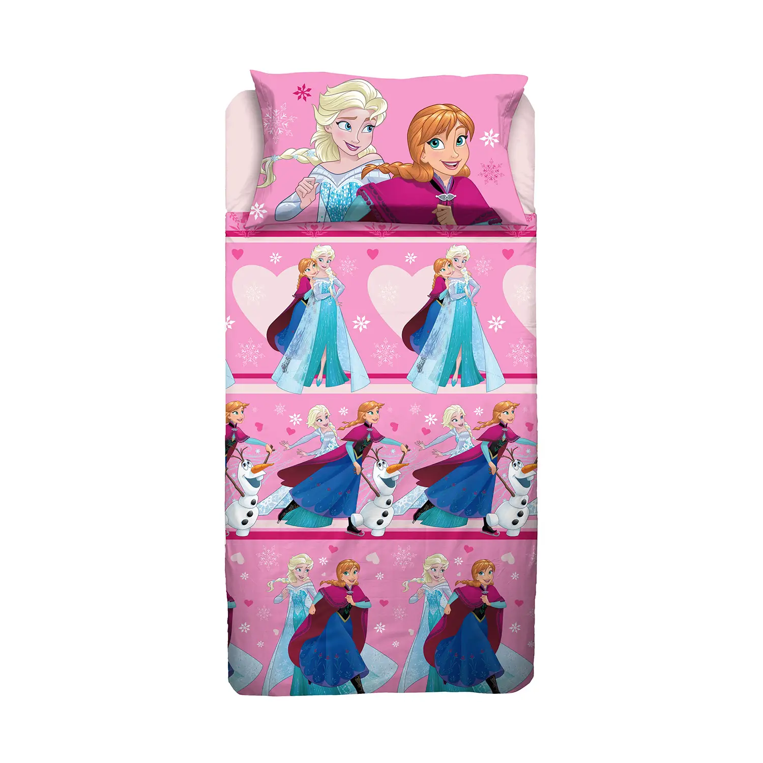 Set Lenzuolo Letto Singolo Frozen Rosa - 100% Cotone - biancheria casa