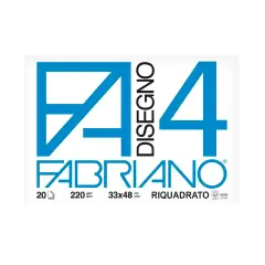 Album da Disegno Fabriano F4 Riquadrato, 20 Fogli Lisci 33x48 cm