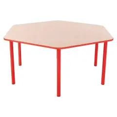 Tavolo Per La Scuola Dell' InfanziaBambino Esagonale Mis.2 Rosso