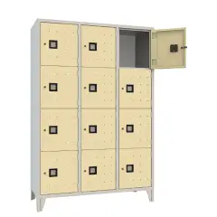 Armadio Casellario Quadro 12 Posti con Ante Sabbia – Armadio in Acciaio Conforme CAM