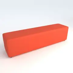 Pouf Ecopelle Ignifugo 4 Posti H 40 Arancio Perfetto per Ambienti Scolastici Innovativi