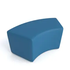 Pouf Ecopelle Ignifugo Curvo H 40 Azzurro Per Ambienti Scolastici Innovativi