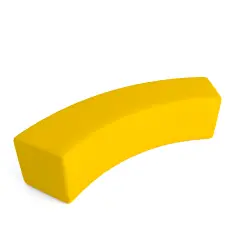 Pouf Ecopelle Ignifugo Curvo 2 Posti H 40 Giallo Per Ambienti Scolastici Innovativi