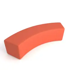 Pouf Ecopelle Ignifugo Curvo 2 Posti H 40 Arancio Per Ambienti Scolastici Innovativi