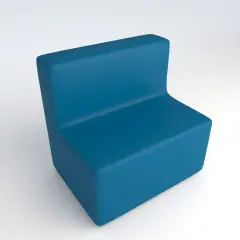 Divano Ecopelle Ignifugo 2 Posti H 40 Azzurro Per Ambienti Scolastici Innovativi