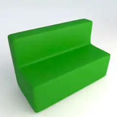 Divano 3 Posti in Ecopelle Ignifuga Verde H 46 cm – Conforme CAM