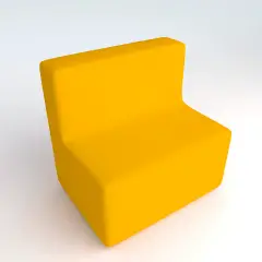 Divano Ecopelle Ignifugo 2 Posti H 46 Giallo Per Ambienti Scolastici Innovativi