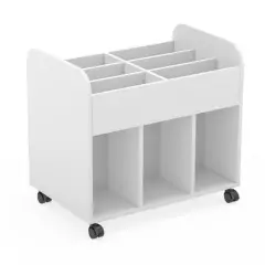 Carrello Portalibri Victory Bianco e Bianco – Carrello Portatile per Libri