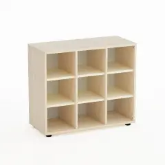 Mobile Scuola Infanzia Kubò Betulla 9 Caselle H 75 Cm. Magnolia - Conforme CAM