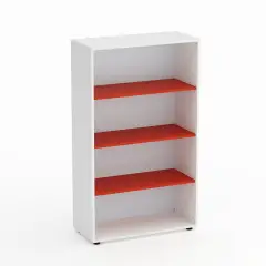Mobile Scuola Kubò Bianco a Giorno H 150 cm. Ripiani Rosso - Conforme CAM