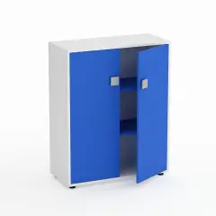 Mobile Scuola Kubò Bianco 2 Ante H 110 cm. Azzurro - Conforme CAM