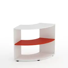 Mobile Scuola Kubò Bianco Angolare H 75 cm. Ripiani Rosso - Conforme CAM