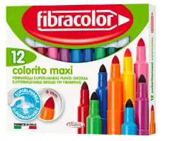 Fibracolor Colorito Maxi Pennarelli – Astuccio 12 Pennarelli - Blu
