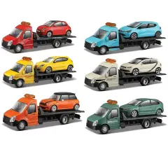 Bburago Carro Attrezzi con Auto 1:43 Flatbed Transport Street Fire: Trasporto e Azione