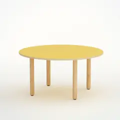 TAVOLO ONDA CIRCOLARE H 58 CM - MISURA 3 - GIALLO