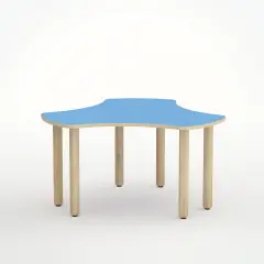 Tavolo Onda Esatondo Blu Orizzonte H 58 cm – Misura 3, 113 x 120 cm