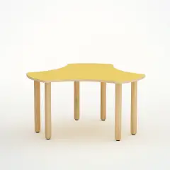 TAVOLO ONDA ESATONDO H 58 CM - MISURA 3 - GIALLO