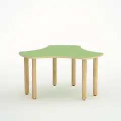 Tavolo Onda Esatondo H 46 Cm - Misura 1 - Verde Per La Scuola Nidi D'infanzia - Conforme CAM