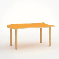 Tavolo Onda Verso H 46 Cm - Misura 1 - Arancio Per Nidi D'infanzia - Conforme CAM