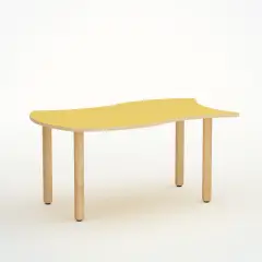 Tavolo Onda Reverso H 52 Cm - Misura 2 - Giallo La Scuola D'infanzia - Conforme CAM