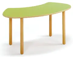 Cattedra Onda Verde – Piano in Betulla, 153 x 70 cm, Altezza 76 cm – Misura 6