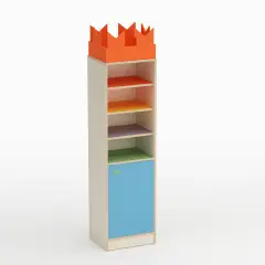 Mobile Scuola Infanzia Forma Colonna con Apertura a Destra Blu Orizzonte - Conforme CAM