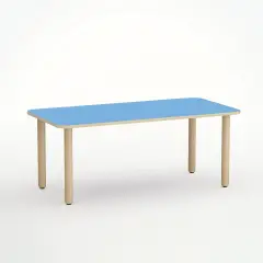 Tavolo Forma Rettangolare Blu Orizzonte H 52 Cm - Misura 2 - Scuola Dell'infanzia - Conforme CAM