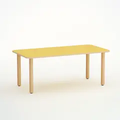 Tavolo Forma Rettangolare Giallo H 52 Cm - Misura 2 - Scuola Dell'infanzia - Conforme CAM
